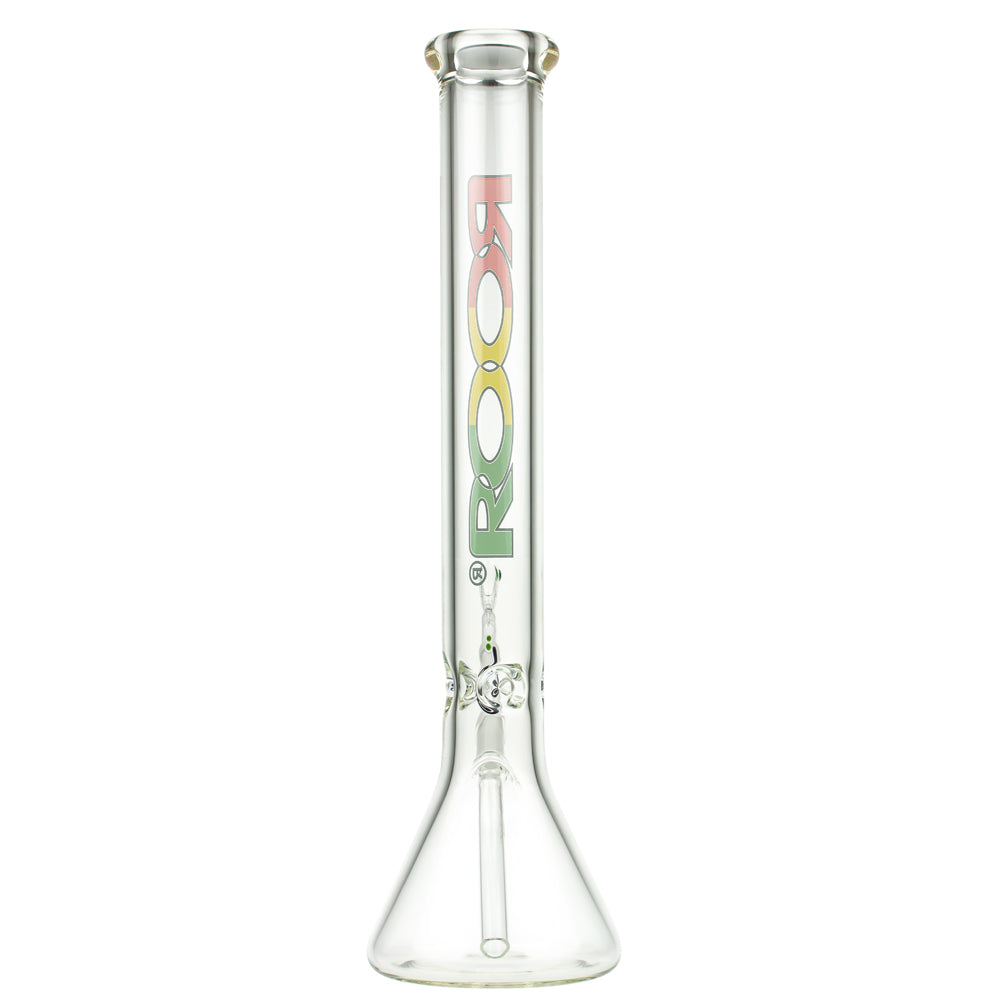 ROOR Little Sista Beaker Base 7mm Glass Ice Bong | Rasta | 45cm - Back View