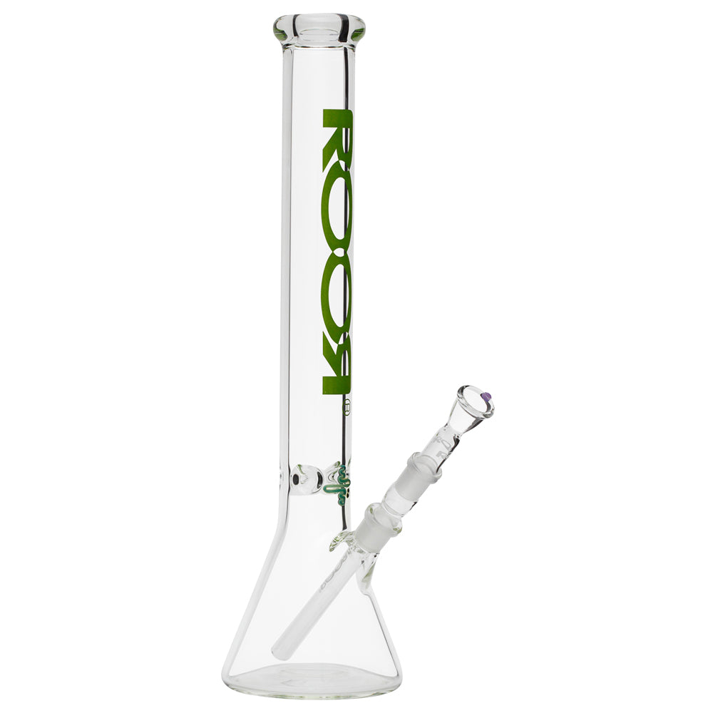 ROOR Little Sista Beaker Base 7mm Glass Ice Bong | Green Logo | 45cm - Side View 1