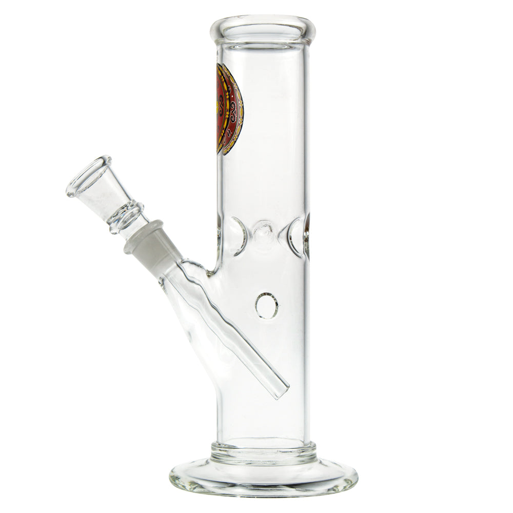 Glass Straight Mini Mandala Ice Bong | 14.5 mm - Side View 2