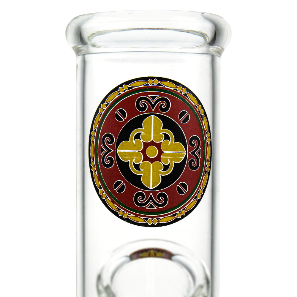 Glass Straight Mini Mandala Ice Bong | 14.5 mm - Logo