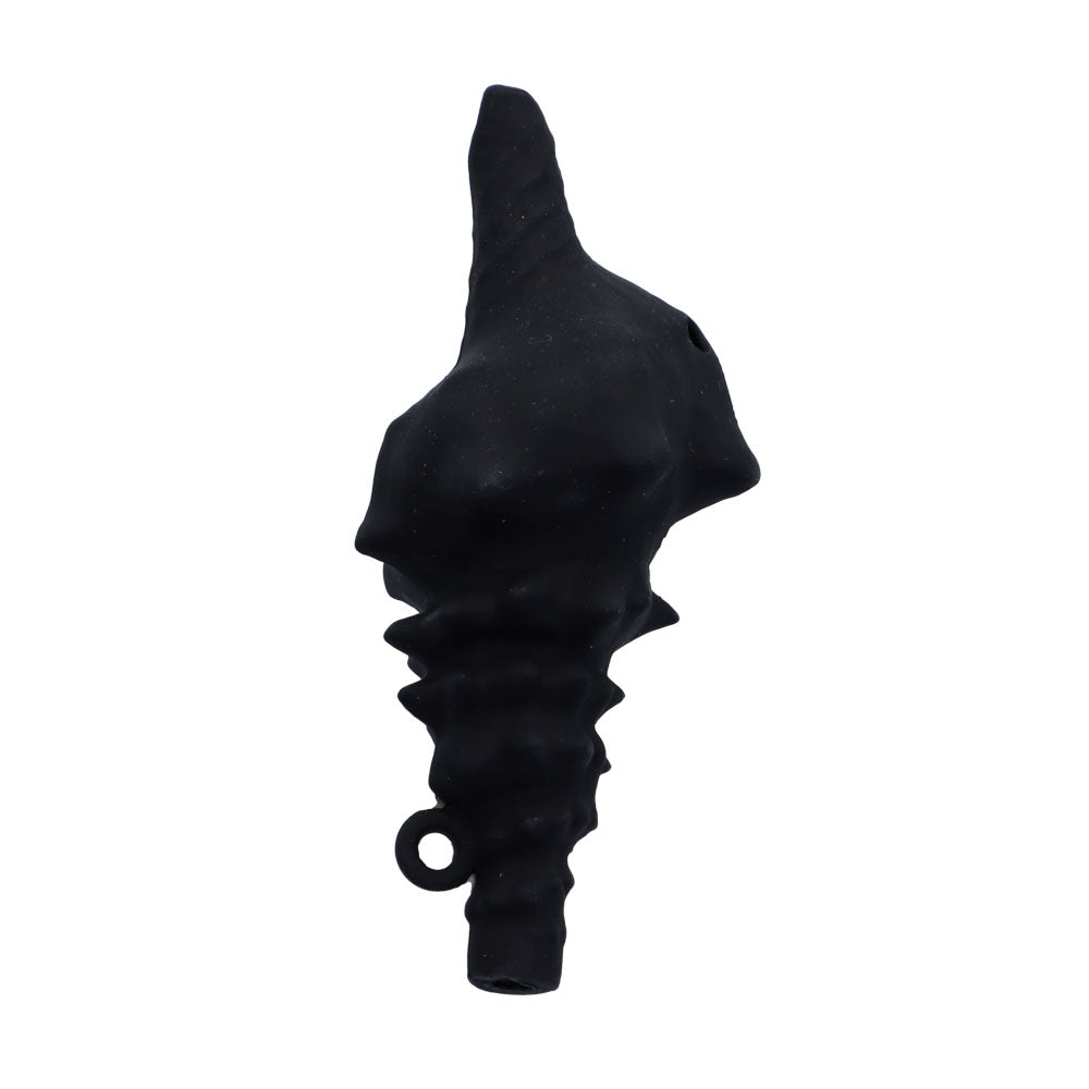 Silicone Shell Pipe with Loop and Glass Bowl | 4.5 Inch | Black | bottom view
