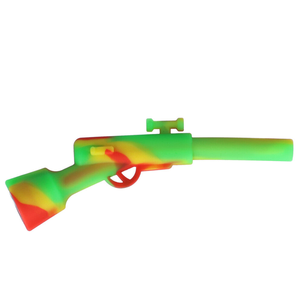 Silicone Shotgun Hand Pipe with Insert Glass Bowl | Rasta