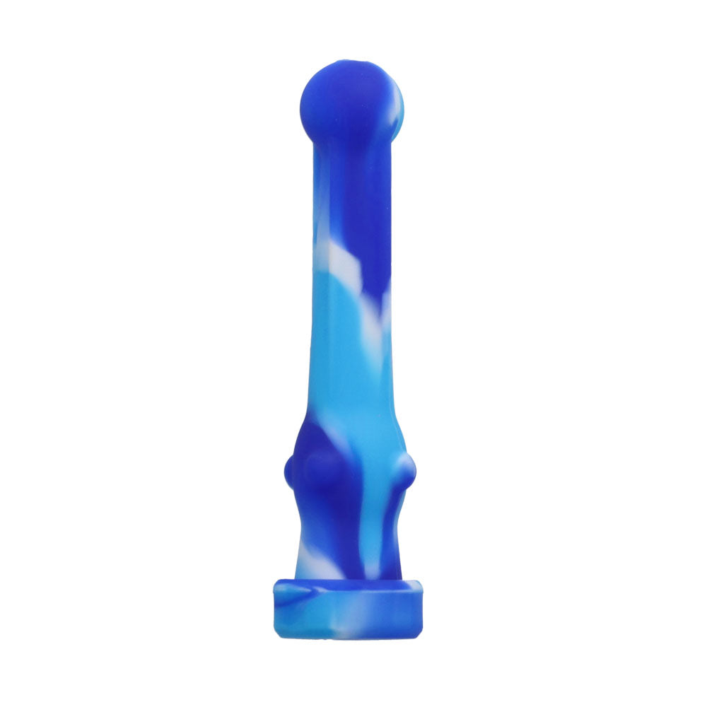 Silicone hand Pipe with Glass Bowl | Random Color | 4.5 Inch | Blue