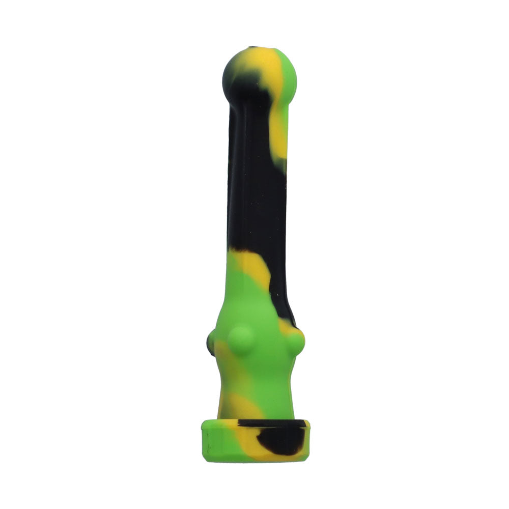 Silicone hand Pipe with Glass Bowl | Random Color | 4.5 Inch | Green/Black