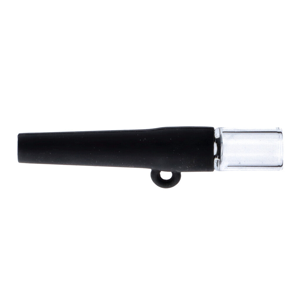 Silicone One Hitter Pendant Hand Pipe with Insert Glass Bowl | Black