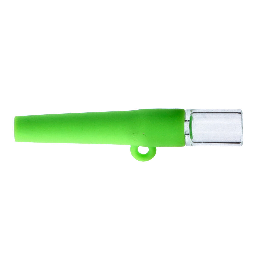 Silicone One Hitter Pendant Hand Pipe with Insert Glass Bowl | Green