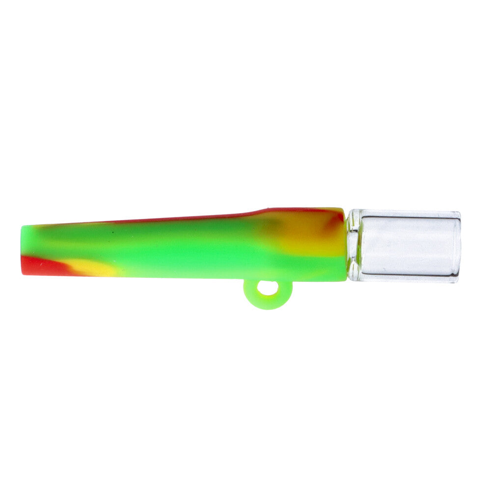 Silicone One Hitter Pendant Hand Pipe with Insert Glass Bowl | Rasta
