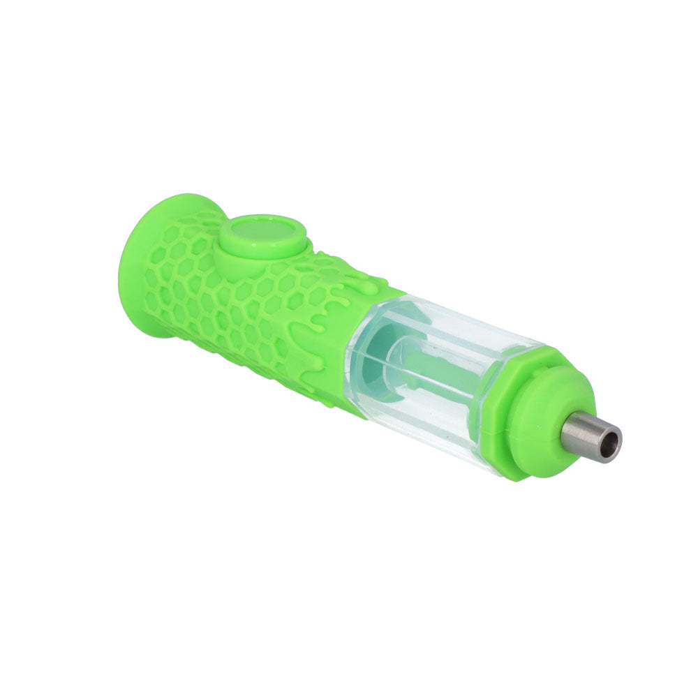Silicone Nectar Collector Bubbler with Built-In Stash Container | Green