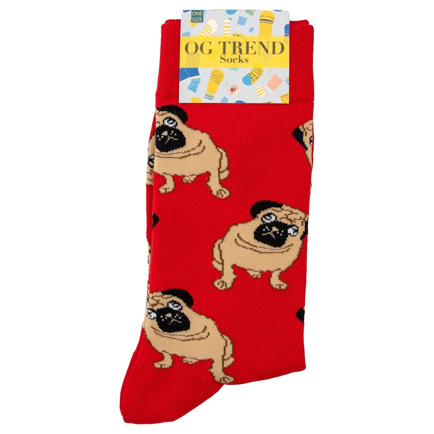 OG Trend Red Frenchie Socks - One Size Fits All