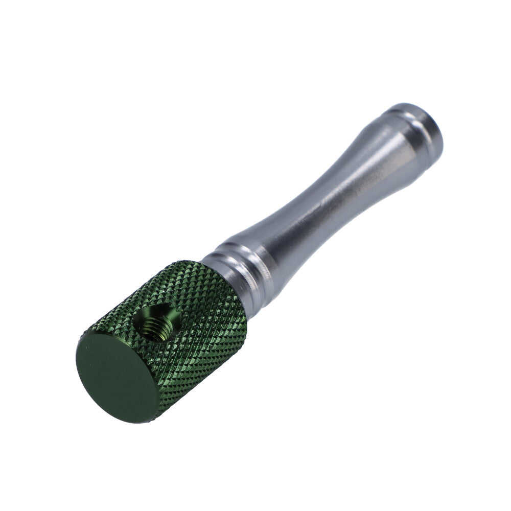 Metal Hand Pipe with Colored Finish | Green/Silver - Top View 
