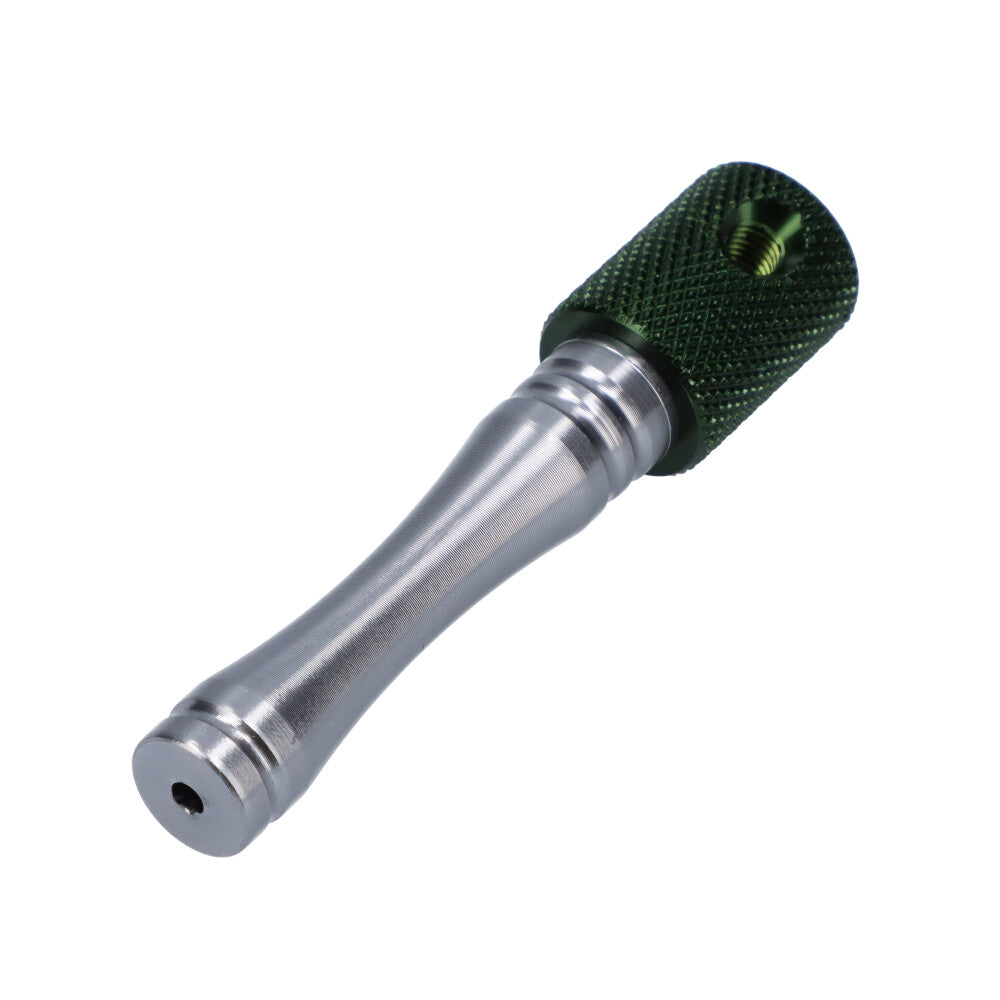 Metal Hand Pipe with Colored Finish | Green/Silver - Bottom View 