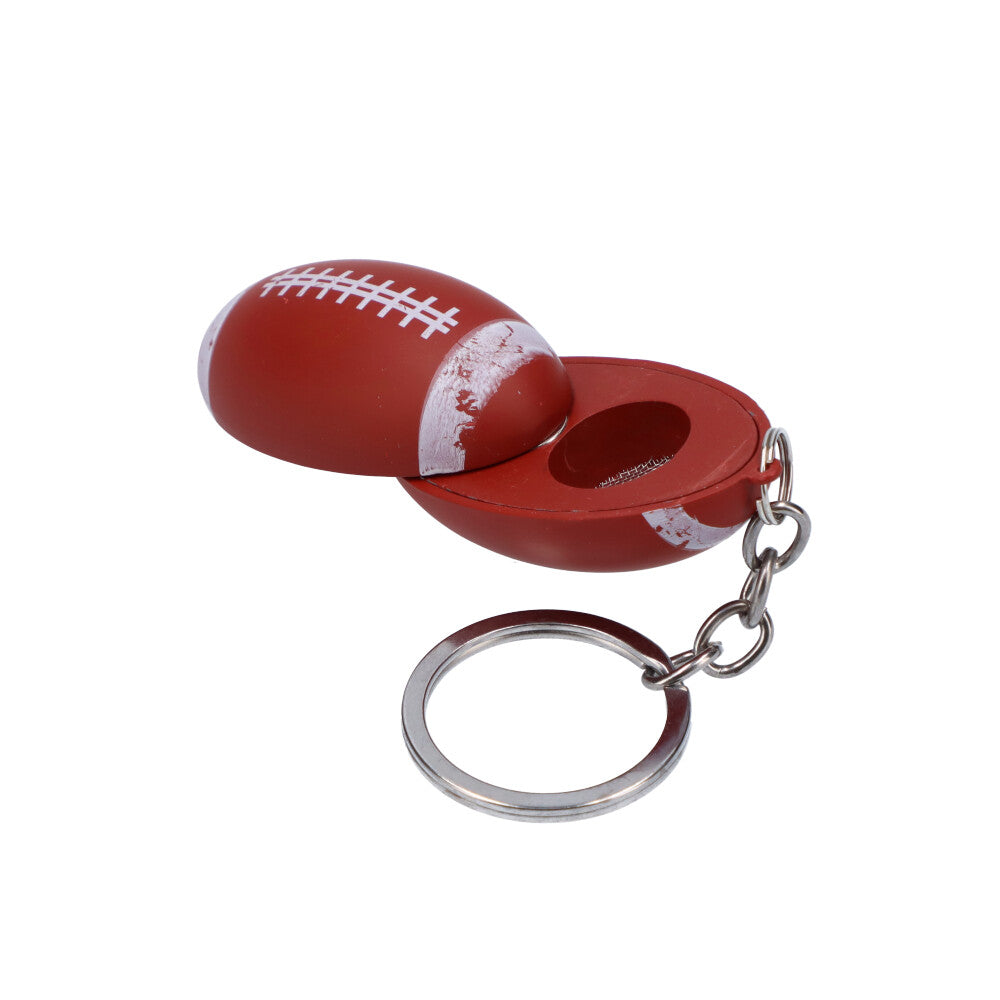 American Football Metal Hand Pipe with Key Chain | Red - Side View 1