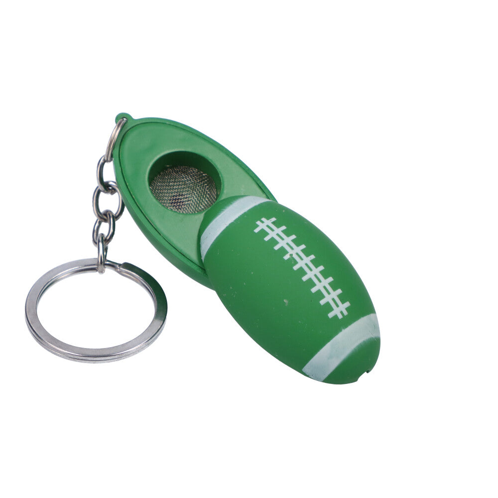 American Football Metal Hand Pipe with Key Chain | Green