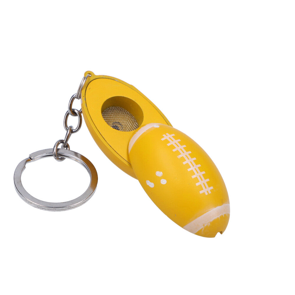 American Football Metal Hand Pipe with Key Chain | Yellow