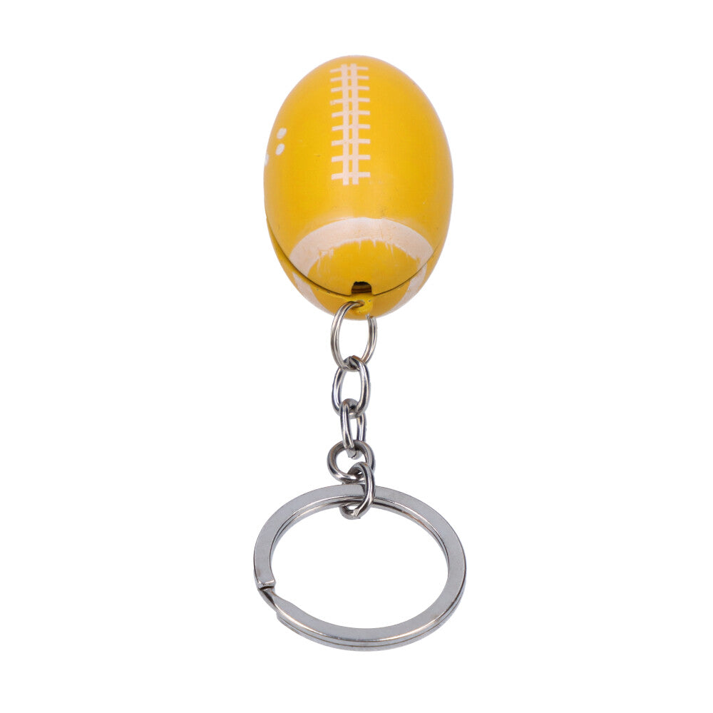 American Football Metal Hand Pipe with Key Chain | Yellow - Closed