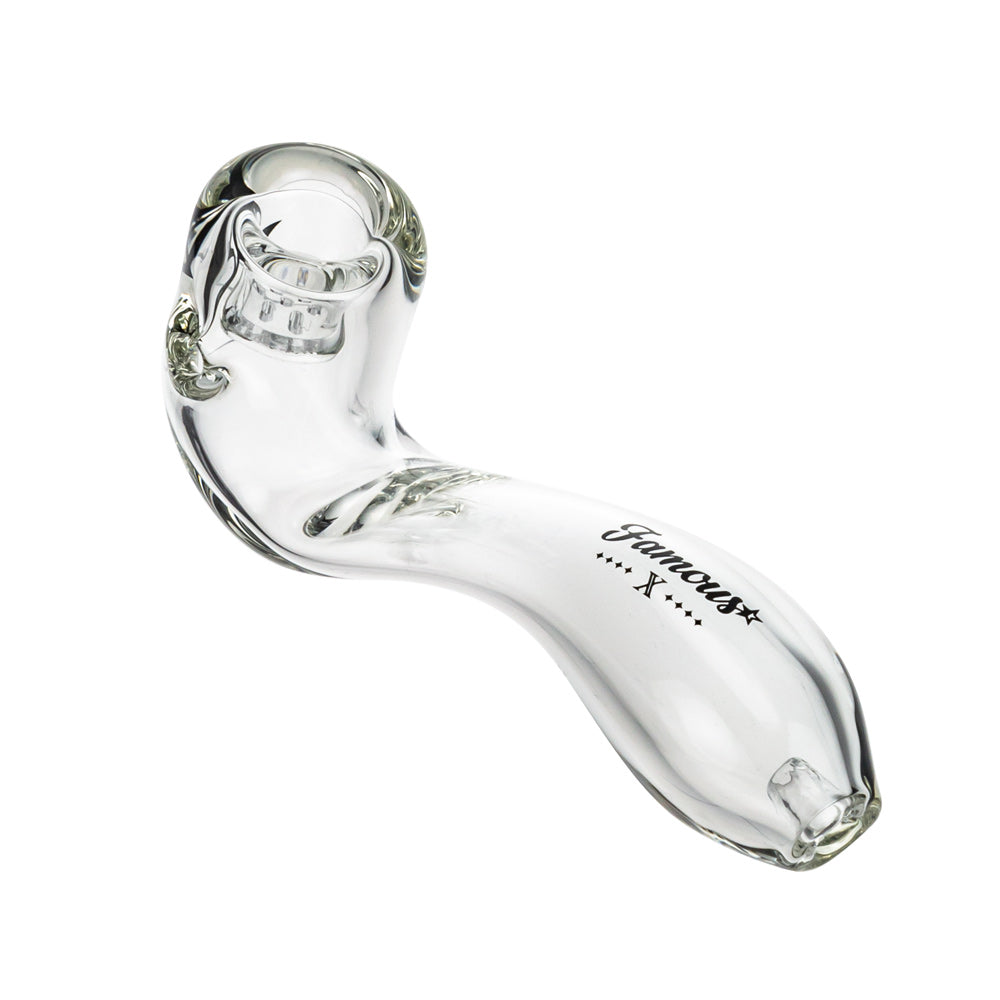 Famous X Sherlock Hand Pipe | Clear - Back View 