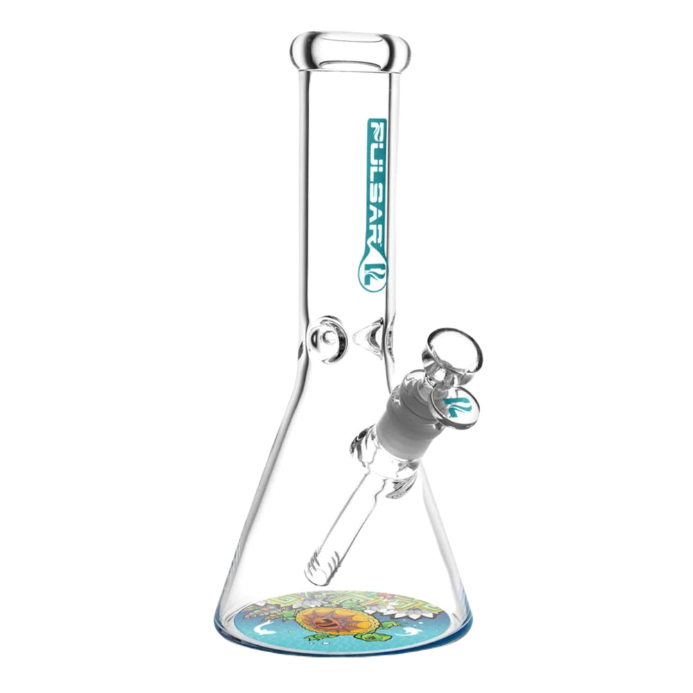 Pulsar Psychedelic Turtle Beaker Bong | Side view 2
