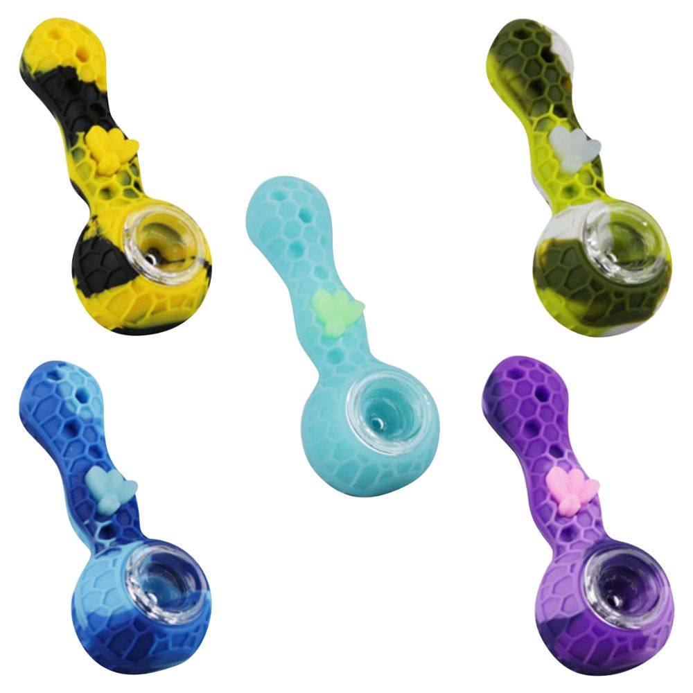 Silicone Bee Durable Hand Pipe | Side View 1