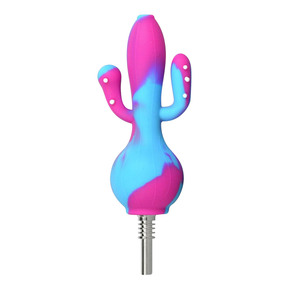 Silicone Cactus Dab Straw Collector | Titanium 1