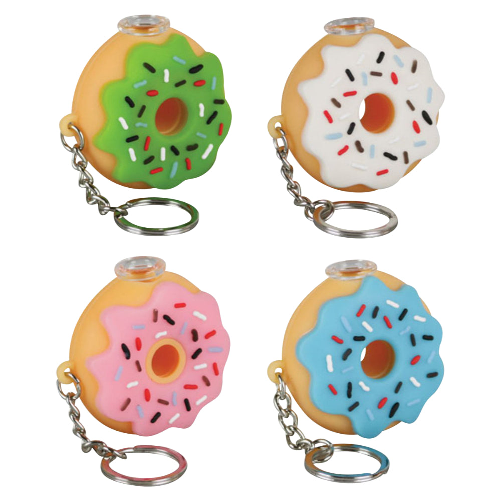 Silicone Donut One Hitter Keychain Pipe