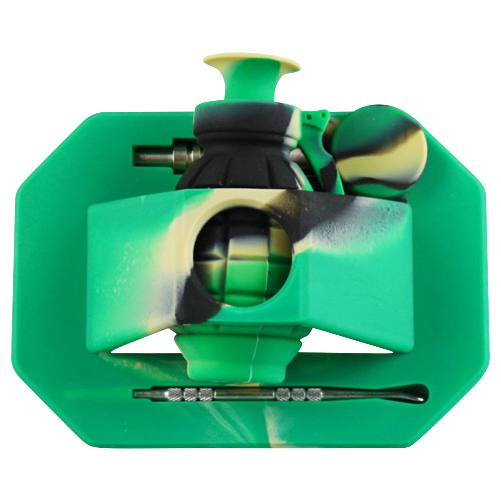 Silicone "Dab Grenade" Vapor Straw Collector Kit | green