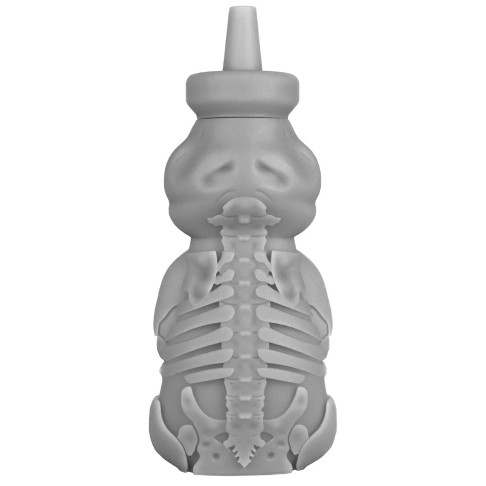 Silicone Honey Bear Skeleton Bubbler | 8.5 Inch | back view