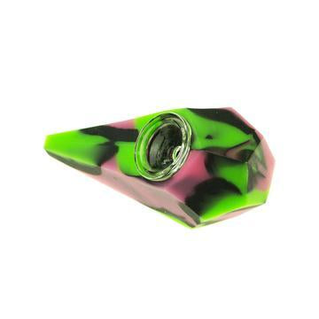 Silicone Diamond Hand Pipe with Glass Bowl | Side view 2