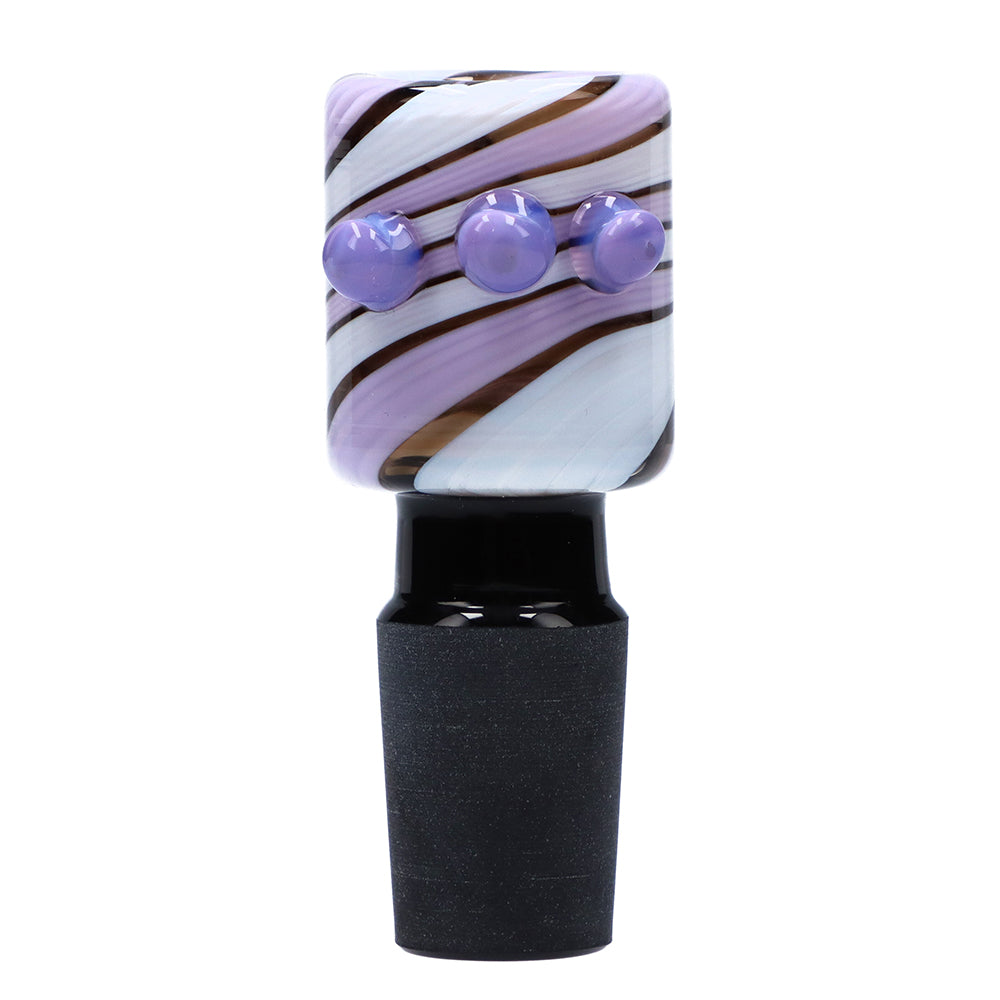 Glass Bowl with Colored Stripes and Glass Marbles | Purple| 18.8mm