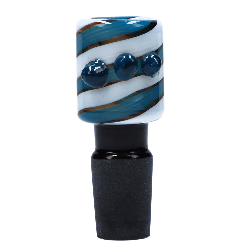 Glass Bowl with Colored Stripes and Glass Marbles | Blue | 18.8mm