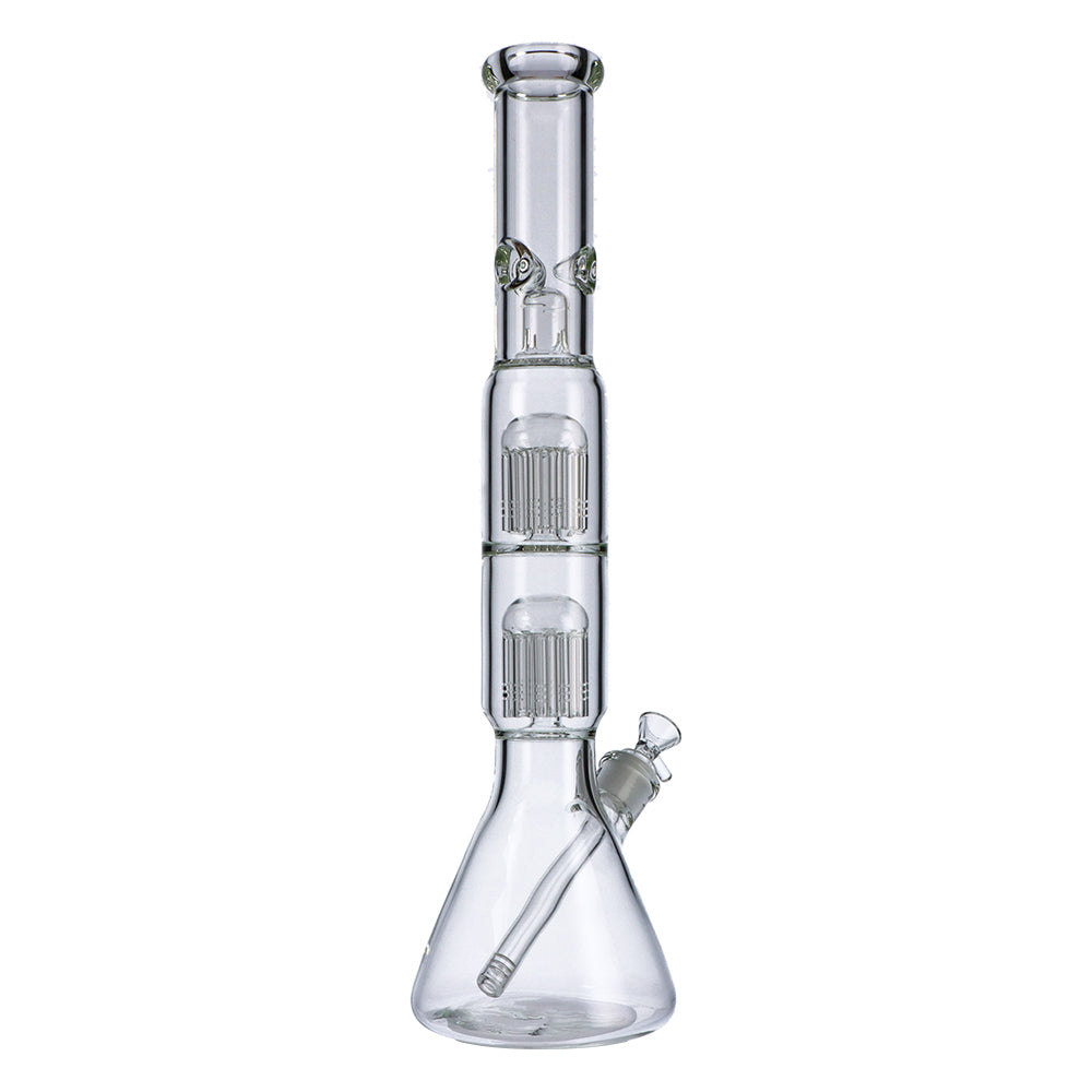 Beaker Base Ice Bong with Double Tree Perc | 16 Inch - Side View 4