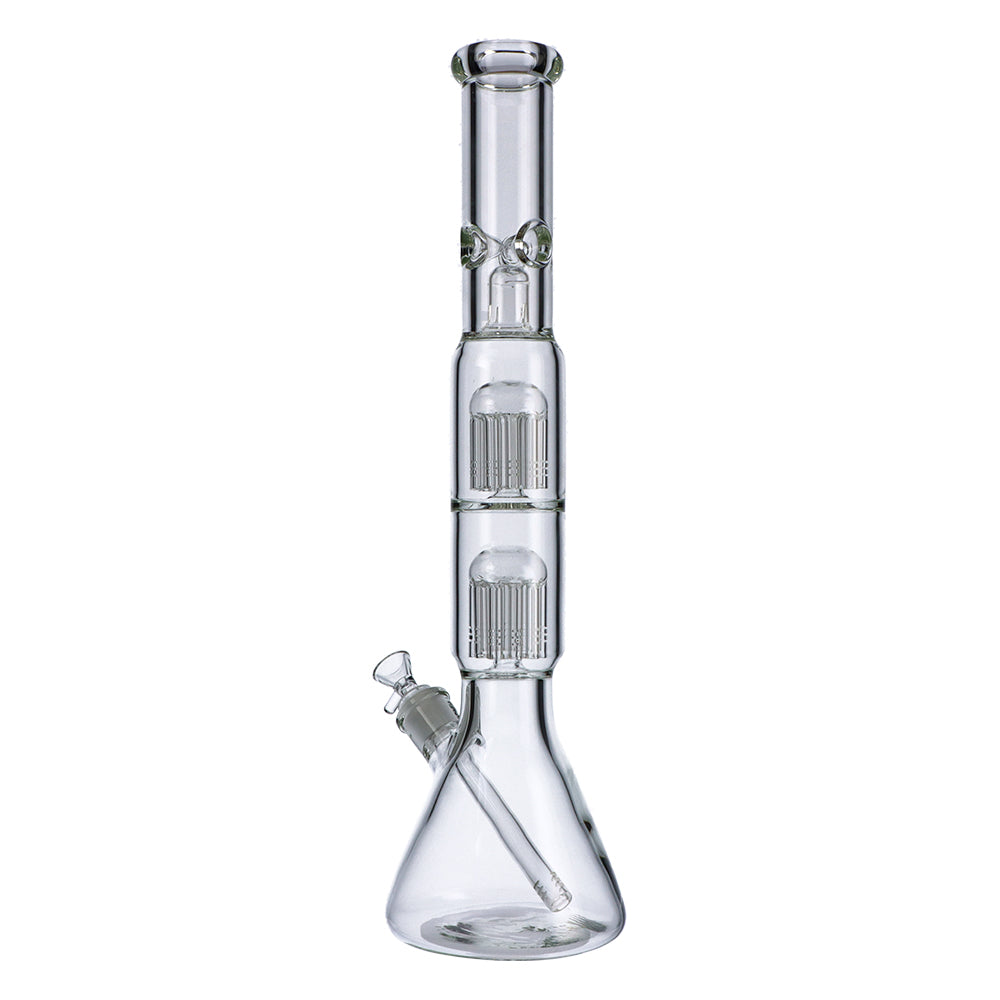 Beaker Base Ice Bong with Double Tree Perc | 16 Inch - Side View 3