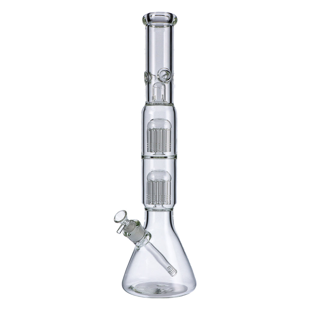 Beaker Base Ice Bong with Double Tree Perc | 16 Inch - Side View 2