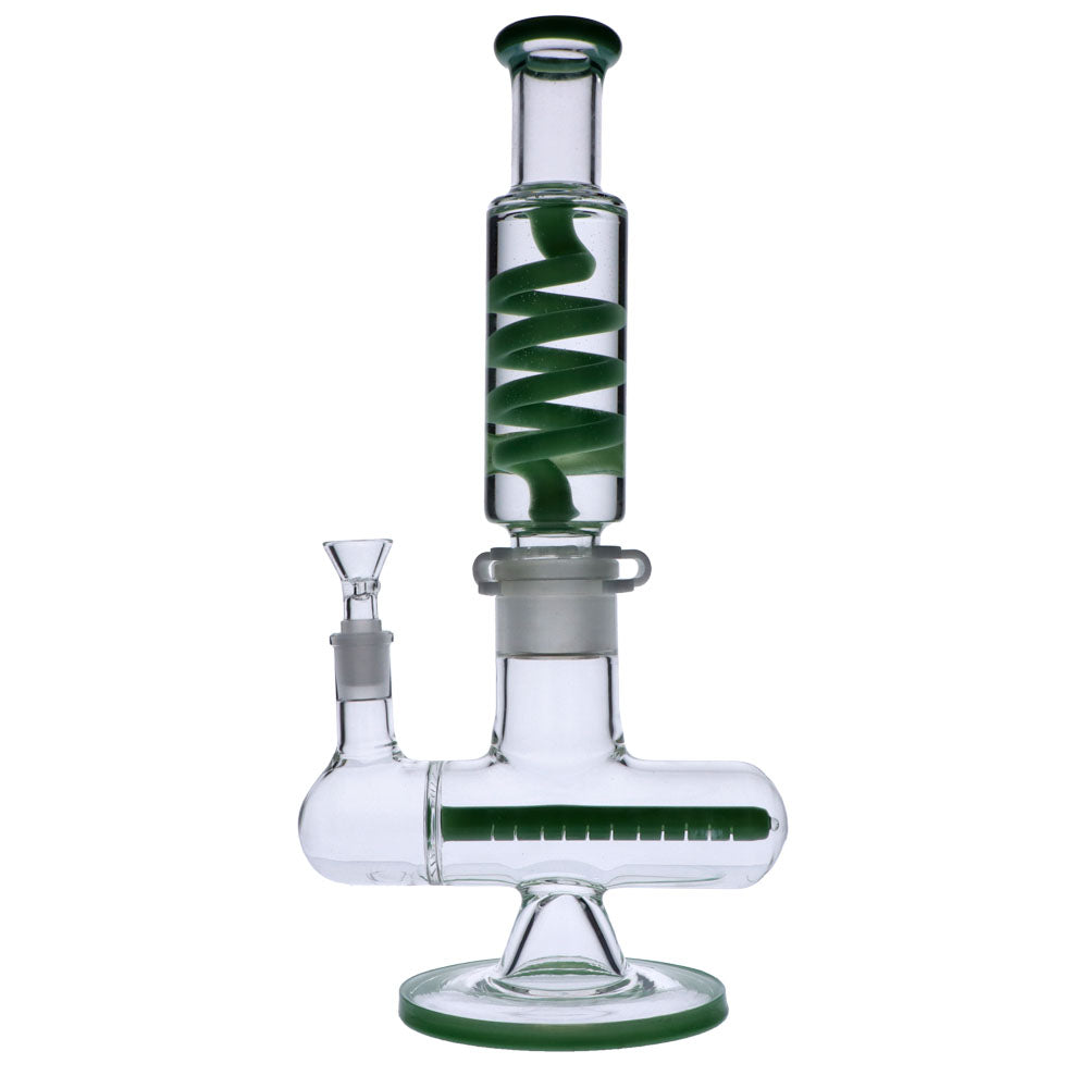 Glass Glycerine Coil Bong with Inline Diffuser