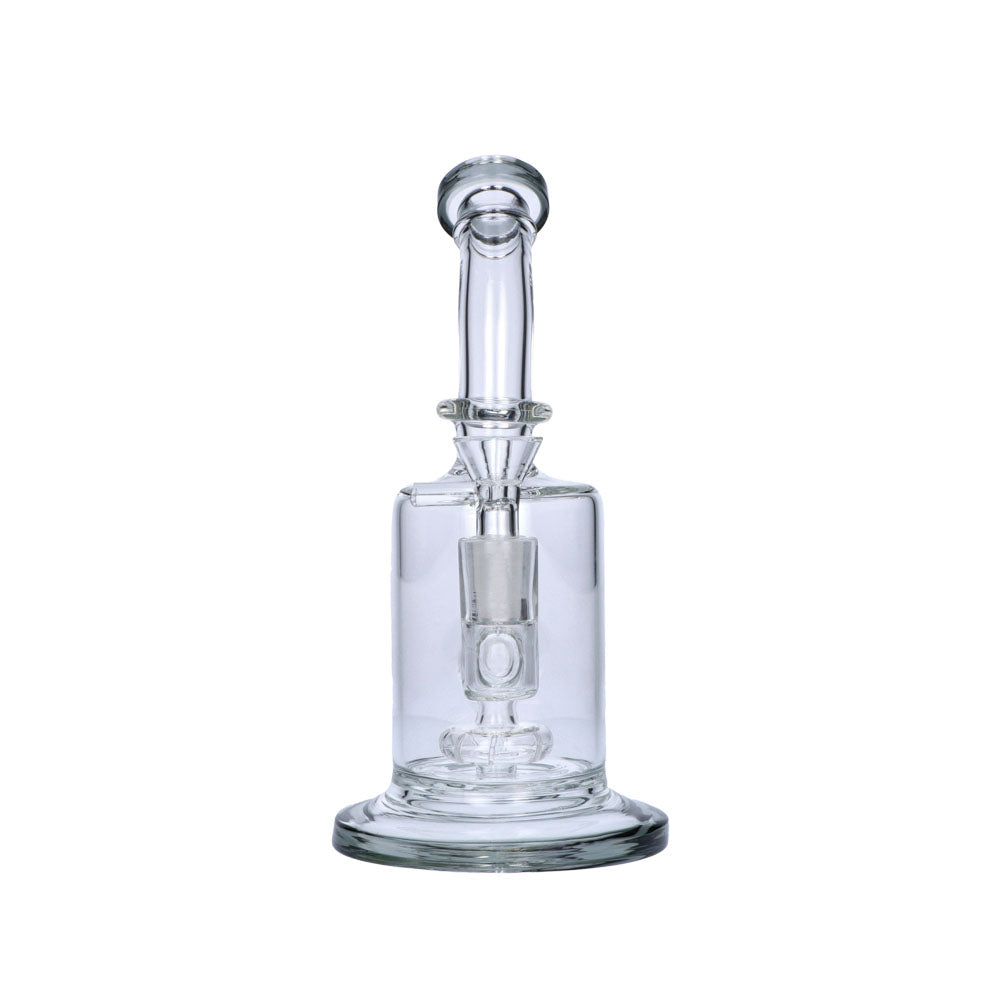 Glass Bubbler with Showerhead Percolator | Transparent Black | front view