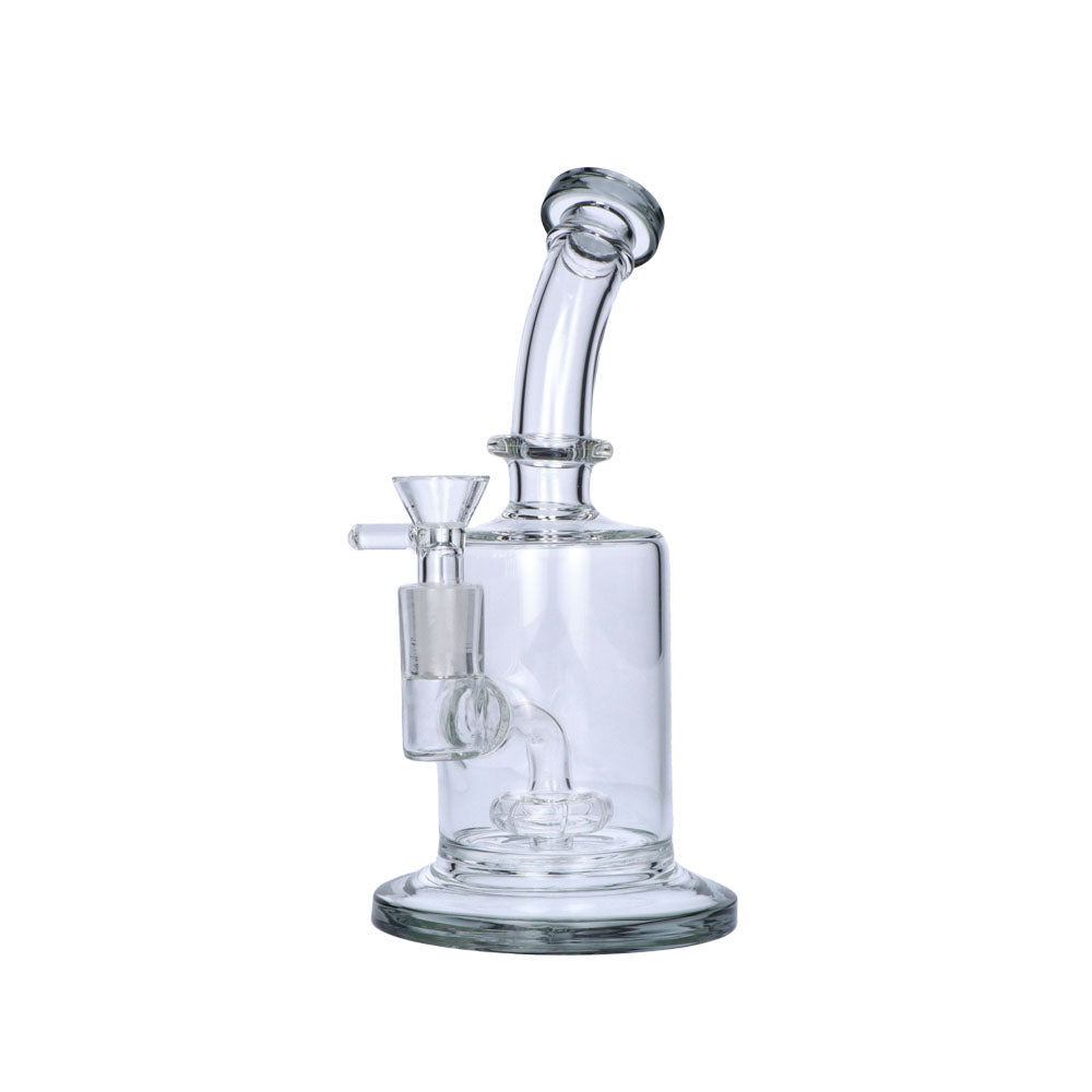 Glass Bubbler with Showerhead Percolator | Transparent Black | side view 2
