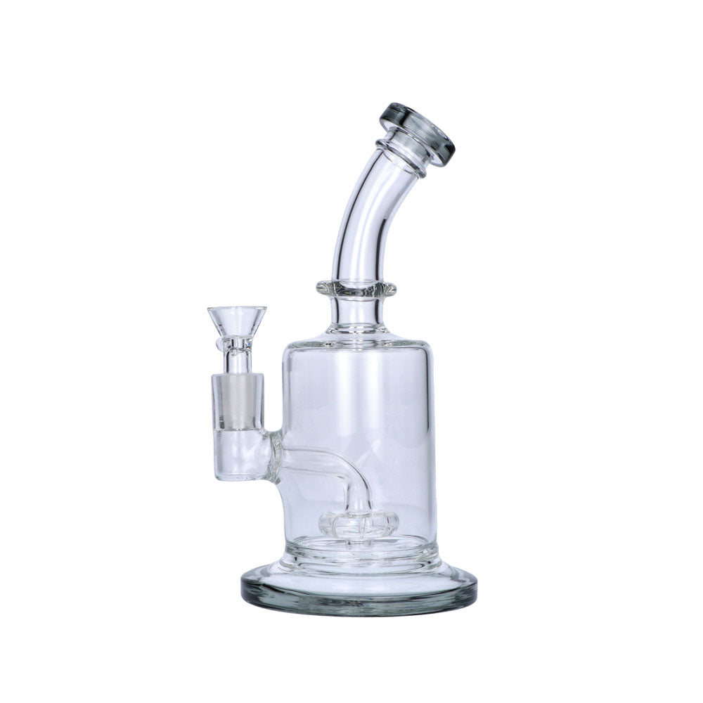 Glass Bubbler with Showerhead Percolator | Transparent Black | side view 3