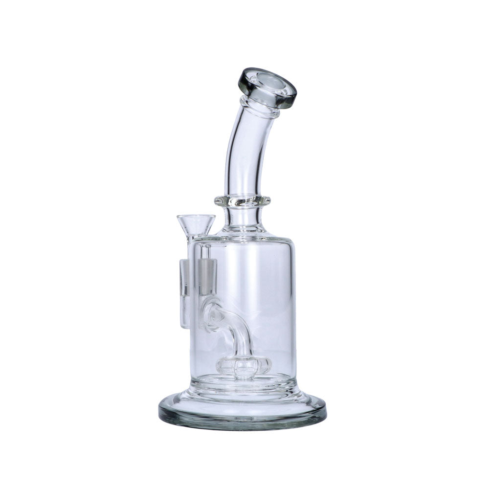 Glass Bubbler with Showerhead Percolator | Transparent Black | side view 4