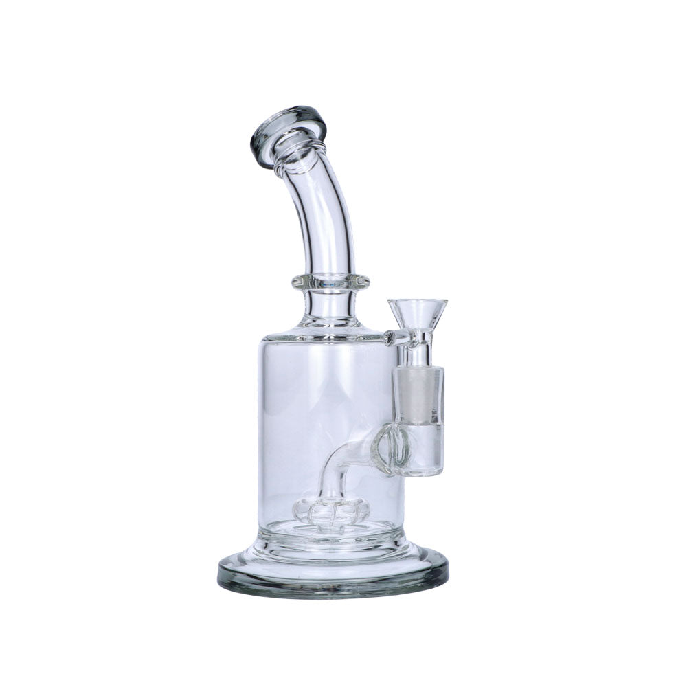 Glass Bubbler with Showerhead Percolator | Transparent Black | side view 1