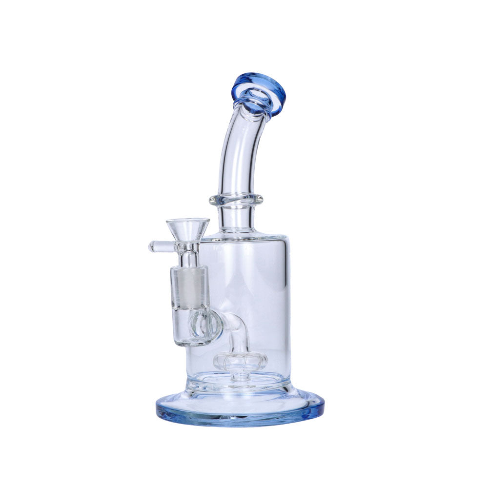 Glass Bubbler with Showerhead Percolator | Blue | side view 2