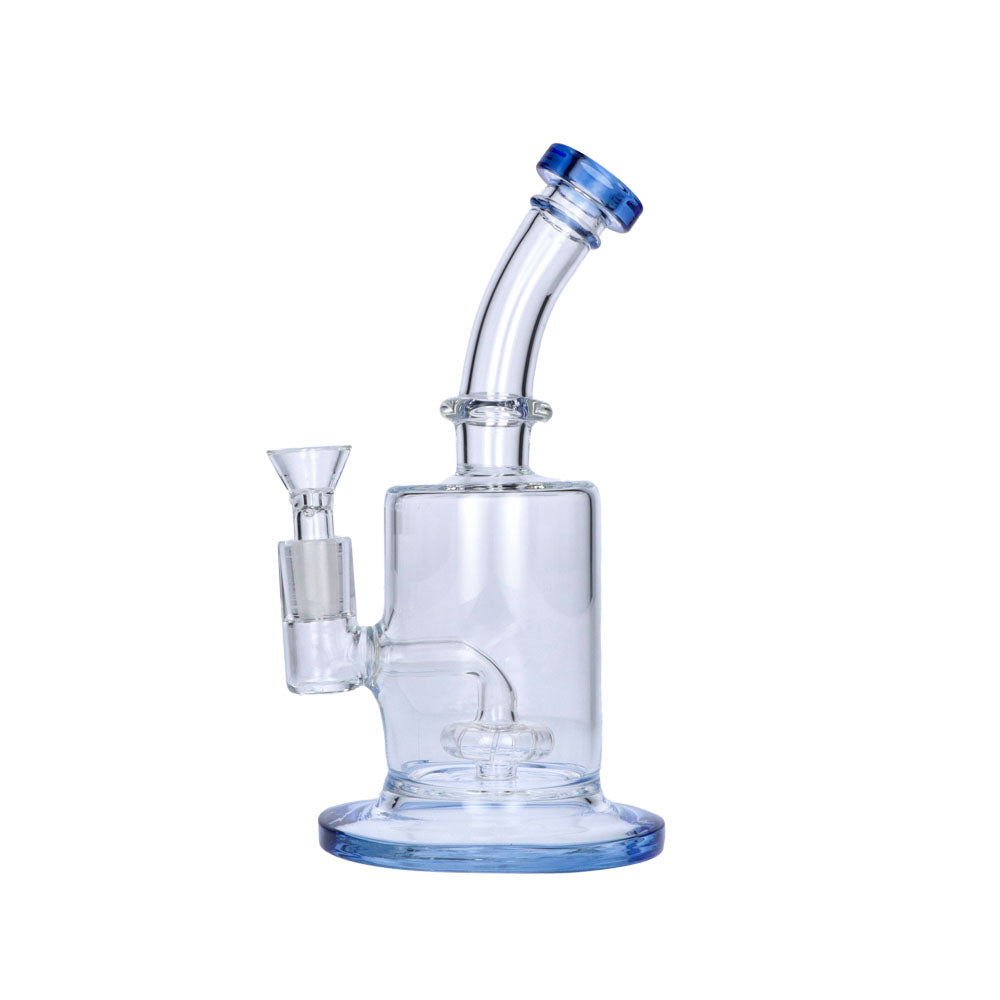 Glass Bubbler with Showerhead Percolator | Blue | side view 3