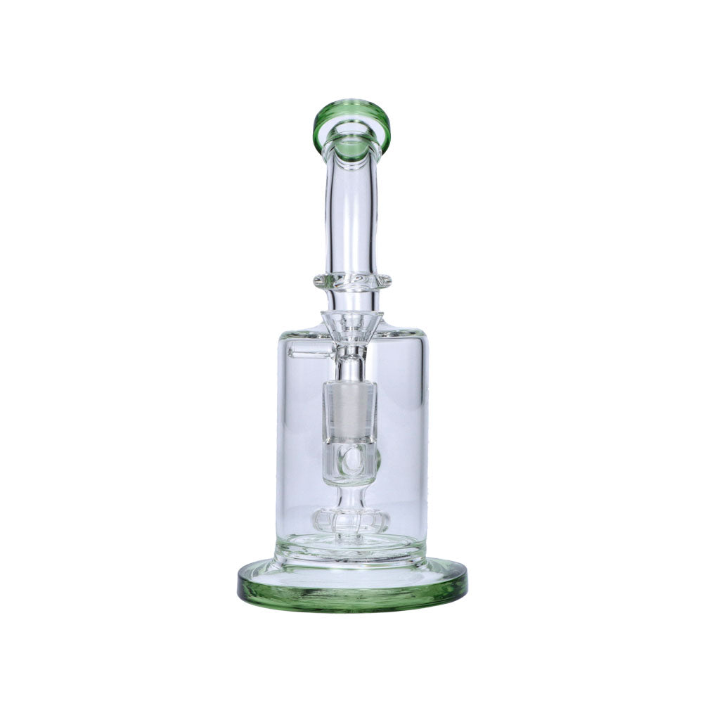 Glass Bubbler with Showerhead Percolator | Green | front view