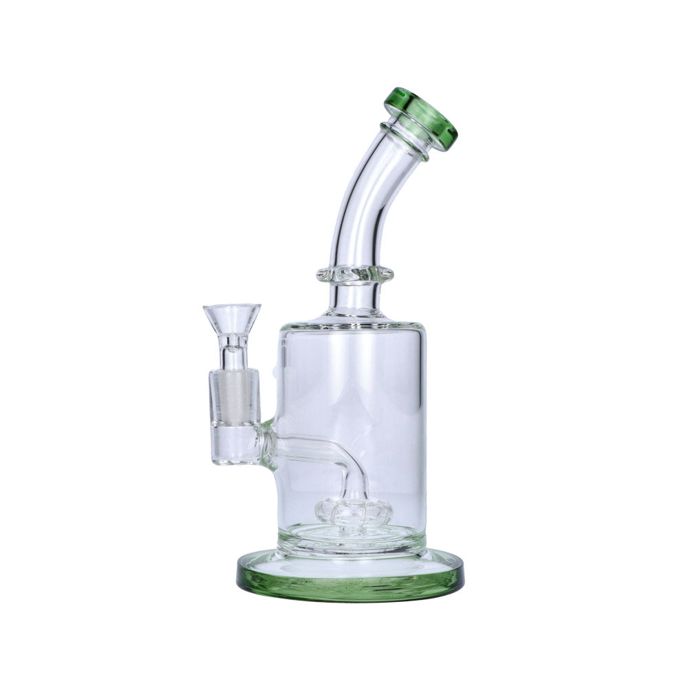 Glass Bubbler with Showerhead Percolator | Green | side view 3