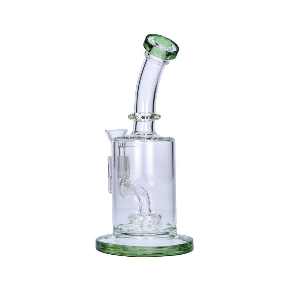 Glass Bubbler with Showerhead Percolator | Green | side view 4
