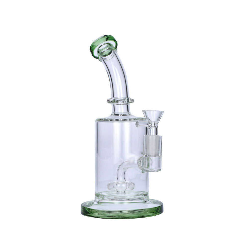 Glass Bubbler with Showerhead Percolator | Green | side view 1