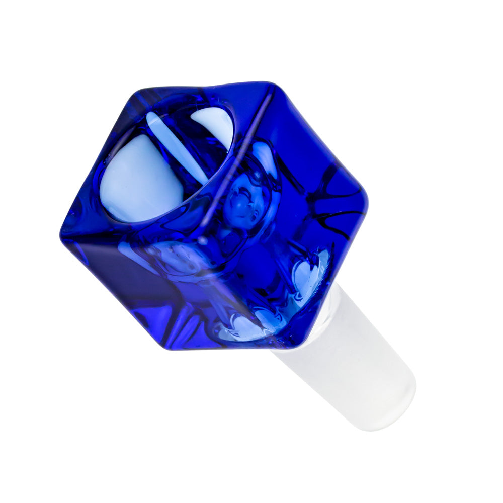 Square Glass Bowl | Male Joint | Blue | 14.5mm | Top View