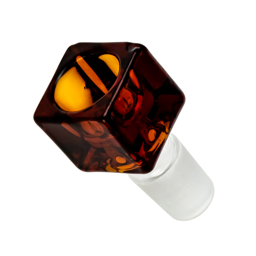Square Glass Bowl | Amber | 18.8mm - Top View 