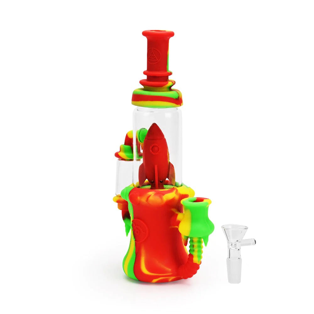 Ritual Silicone Rocket Recycler | Rasta | disassembled 