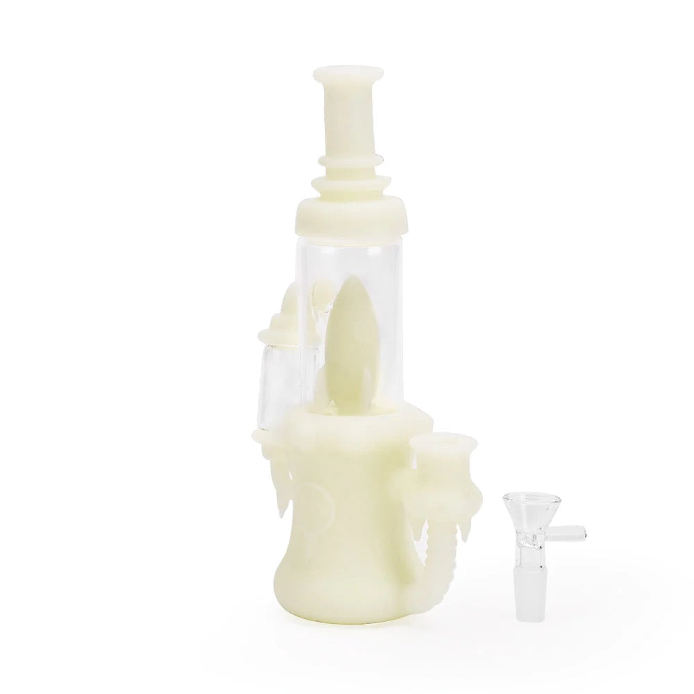 Ritual Silicone Rocket Recycler | Glow in the Dark | disassembled 