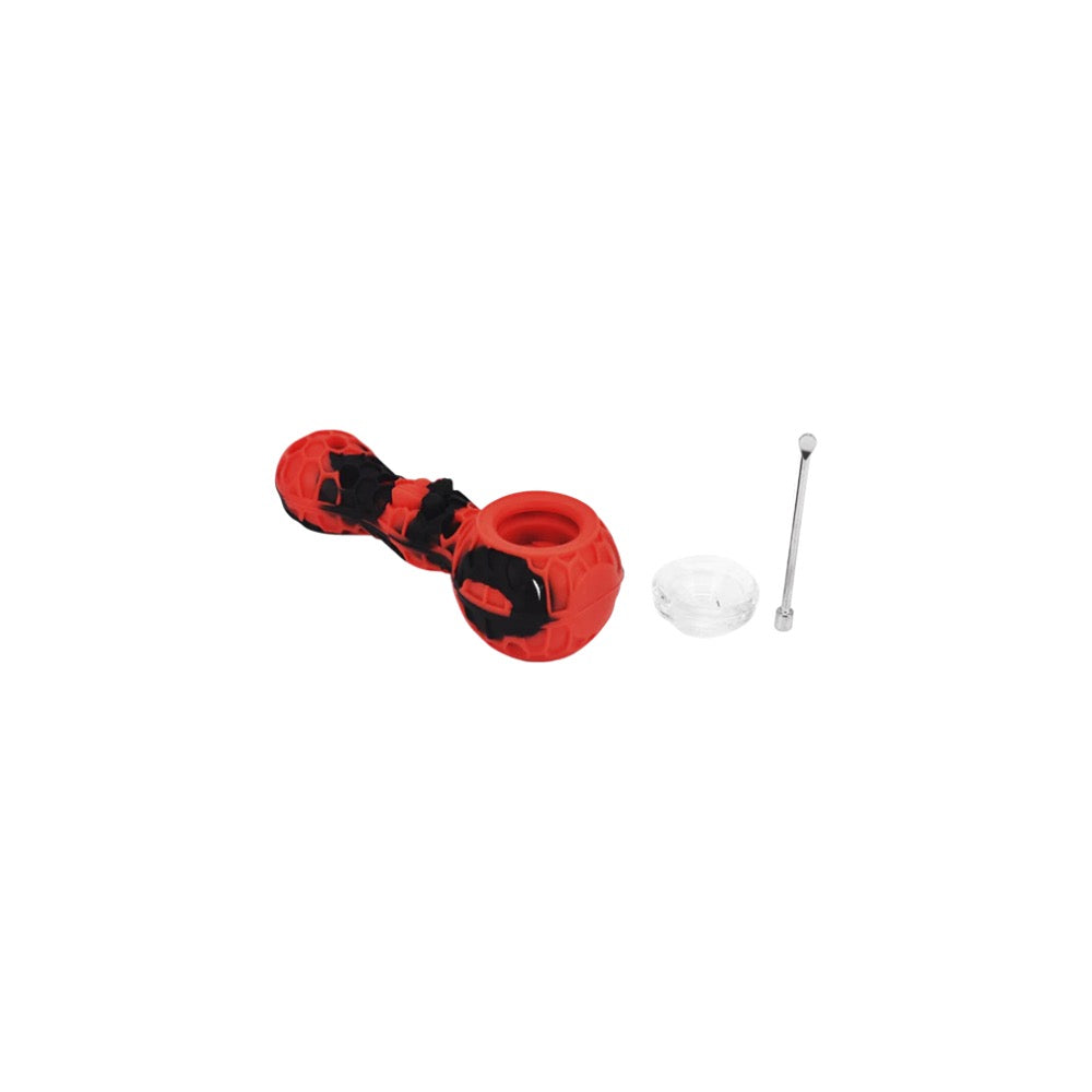 Ritual Silicone Spoon Pipe | Black/Red | disassembled 