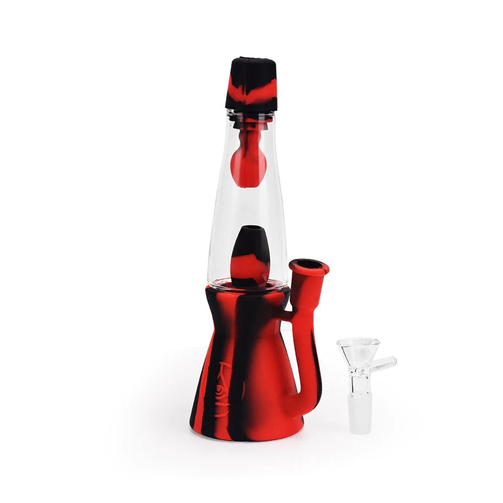 Ritual Silicone Lava Lamp Bong | Black/Red | disassembled